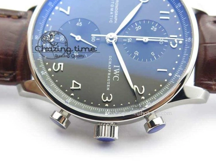 MIROTIME 0721 Supportive Portuguese Chrono IW371431 ZF 1:1 Best Edition Gray Dial On Brown Leather Strap A79350 (Slim Movement) 7261